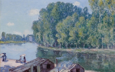 Alfred Sisley, Cabanes au bord du canal du Loing, Effet de soleil