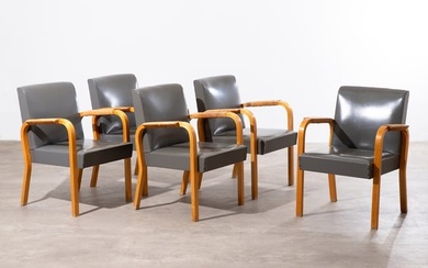Alvar Aalto, 5 armchairs, model no. 46