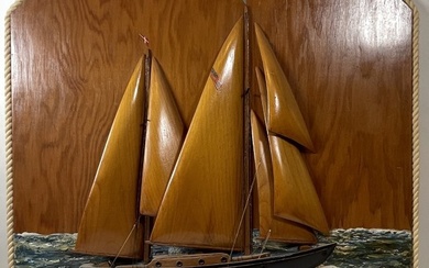 American Folk Art Half Hull Ship Model