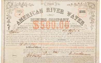 American River Water and Mining Company bond 1860