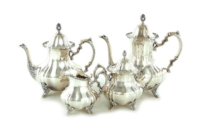 American silver tea and coffee service, by Poole (4pcs)