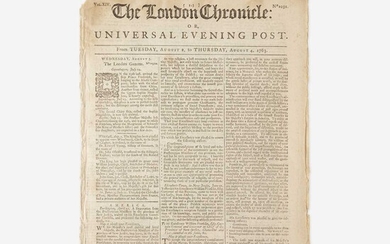 [Americana] [Mason Dixon Line] The London Chronicle: or, Universal Evening Post