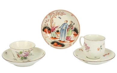 An 18th century Chelsea cup and trembleuse saucer
