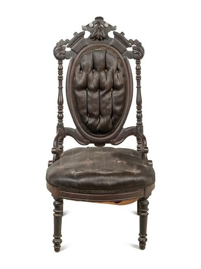 An American Renaissance Revival Walnut Side Chair