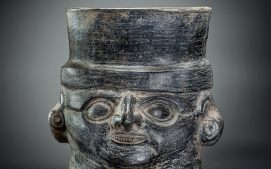 An Effigy Beaker: Human Head, Chimu, Peru, 900-1534 CE