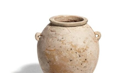 An Egyptian Miniature Limestone Lug Handled Jar