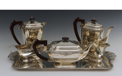 An Elizabeth II silver five piece tea & coffee service with ...