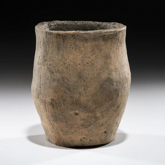An Incised Hopewell Pottery Jar, 6-1/2 x 5-1/2 in.