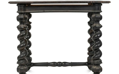 An Italian Baroque Style Walnut Table Height 34 x