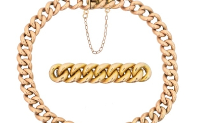 An early 20th century curb link chain bracelet