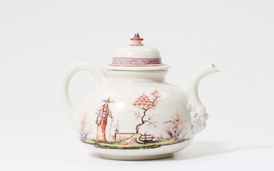 An early Meissen porcelain teapot with Chinoiserie decor