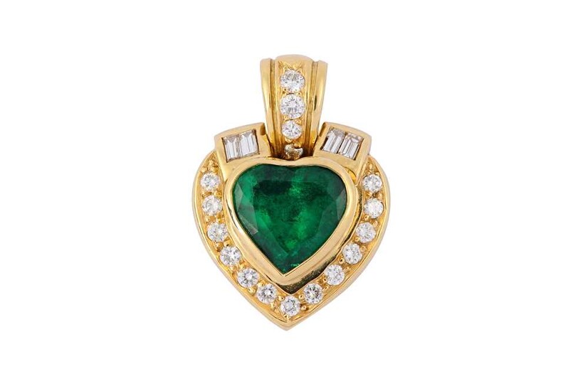 An emerald and diamond pendant, by H. Stern