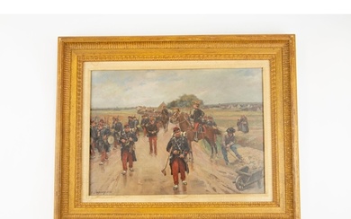 An oil painting on canvas of 19th Century French Infantry, i...
