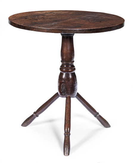An unusual mid-18th century oak primitive table, English, circa 1750