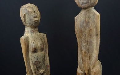 Ancestor statue (2) - Wood - Burkina Faso