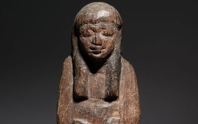 Ancient Egyptian Wood Ushebti. New Kingdom 1550-1070 BC. 22 cm.