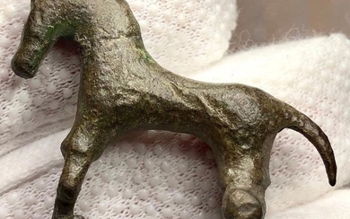 Ancient Roman Bronze Zoomorphic / Animal Brooch Shaped as Horse.