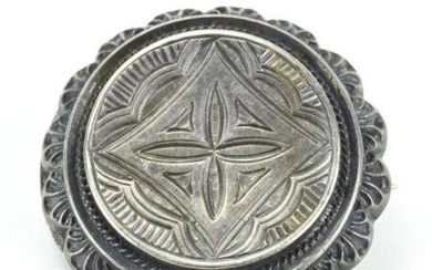 Antique 19th C Victorian Sterling Silver Brooch