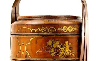 Antique Chinese Hand Painted Wedding Bucket