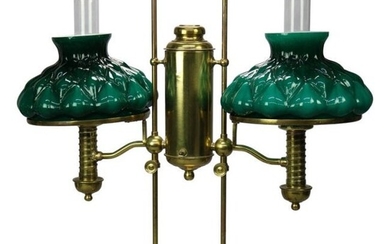 Antique Harvard School Brass Double Student Lamp