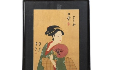 Antique Japanese Woodblock on Paper