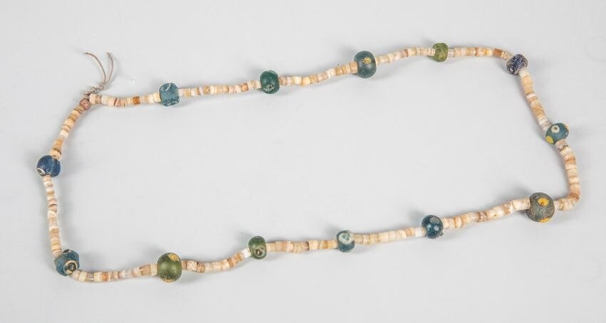 Antique Roma Dragonfly Glass & Agate Beads Necklace