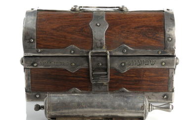 Antique Wooden Box for Shavuot Holiday Integrated w/ Silver Contains Book of Esther & Reading Finger - 1896