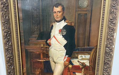 Antique painting (Napoleon), oil on canvas, width 48 height...