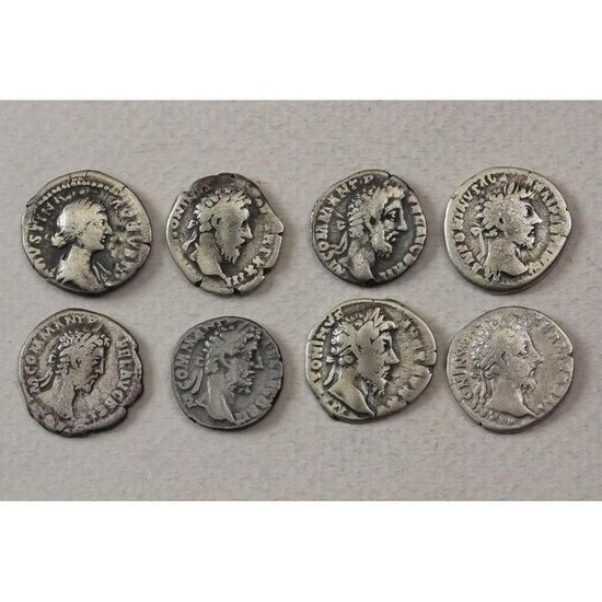 Antique set denarius 8 coins silver lemis bronze Roman