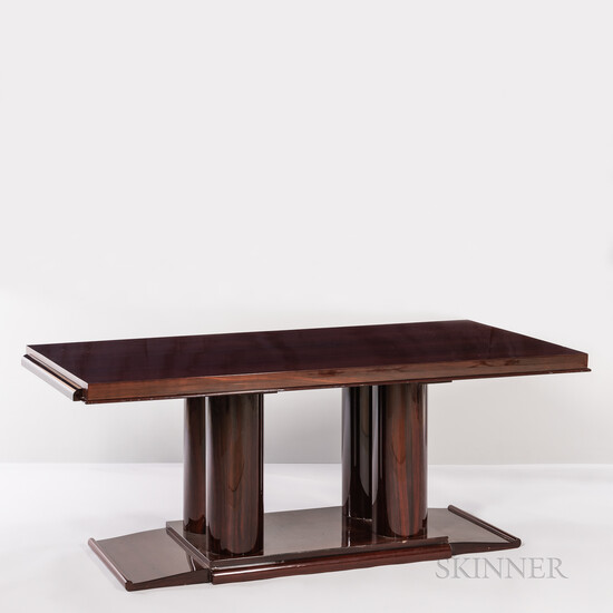 Art Deco-Style Mahogany and Mahogany-veneer Dining Table