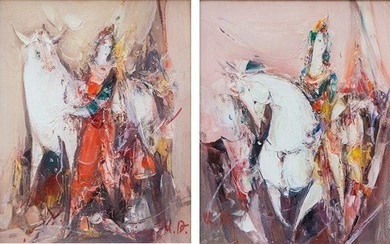 Ashot Tadevosyan: Diptych with horses and ladies named