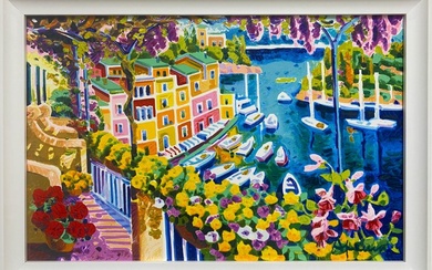 Athos Faccincani (1951) - Ammirando Portofino tra mille fiori profumati