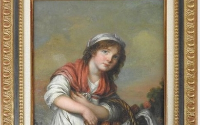 Attributed to Jeanne-Philiberte LEDOUX (1767-1840): Young girl with...