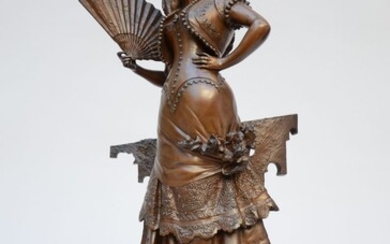 Auguste De Wever : sculpture en bronze 'Carmen' (h58cm)
