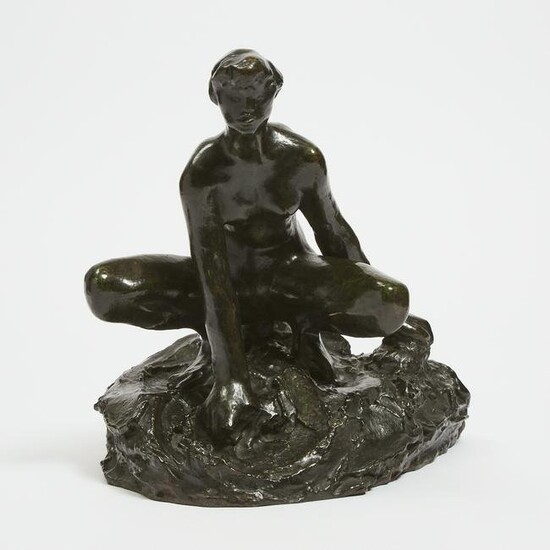 Auguste Rodin (1840-1917), BAIGNEUSE ACCROUPIE, ÉTUDE AVEC