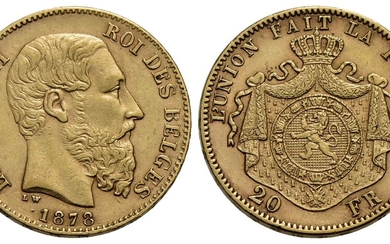 BELGIO . Leopoldo II (1865-1909) . 20 Franchi. 1878 ....