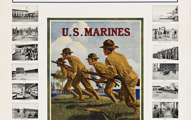BRUCE MOORE (1905-1980) U.S. MARINES / "SOLDIERS OF THE SEA." Circa 1917. 39...