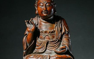 Bamboo sculpture Shakyamuni Buddha