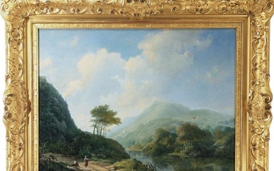 Barend Cornelis Koekkoek (Dutch, 1803-1862) Oil On Canvas Landscape Painting...