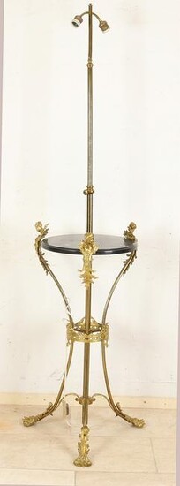 Brass stem lamp, H 184 cm.