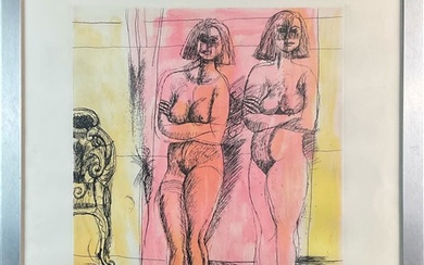 Bruno Cassinari "Senza titolo" acquaforte a colori (lastra cm 58,5x49; foglio c