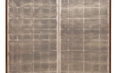 Byobu - Silver leaf - 2 panel oxidated silverleaf roomdivider - Japan - Taishō period (1912-1926)