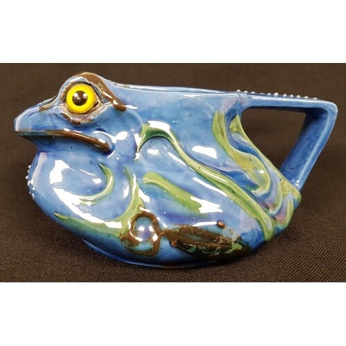 C H Brannam Pottery Grotesque Frog Jug, circa 1900. Moulded...