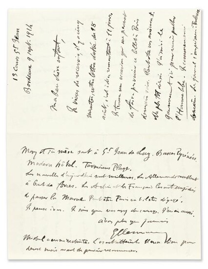 CLEMENCEAU, GEORGES. Autograph Letter Signed