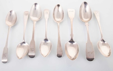 COLLECTION OF SILVER TEASPOONS VARIOUS MAKERS, GLASGOW & EDINBURGH ASSAY MARKS