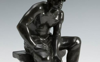 CONSTANTIN MEUNIER (Belgium, 1831 - 1905). "Le Puddleur", 1888. Bronze. Signed at the bottom.