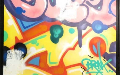 COPE2 (né en 1968). "Bronx", 2016. Bombe aérosol et acrylique sur toile, signé et daté au dos. Haut : 100 cm Larg : 100 cm.