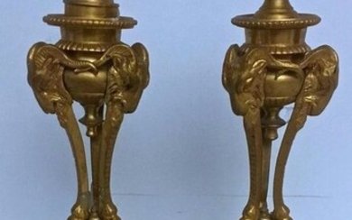 Candelabra (2) - Louis XVI Style - Bronze (gilt) - Mid 19th century