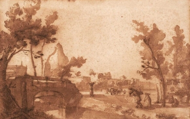 Cantagallina, Remigio (1582-1630) View of Pisa, pen and brown wash