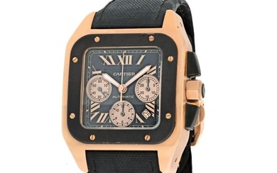 Cartier Santos 18K Rose Gold Santos 100 XL Chrono Watch